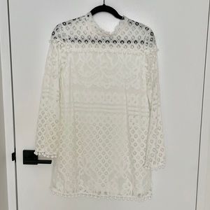 Crochet sheer lace dress